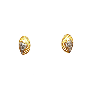 22K Gold Heart Shaped Earrings MGA - BTG0481