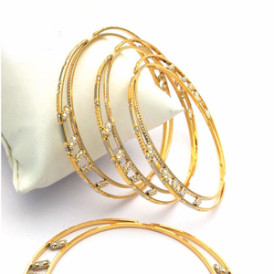 Gold hallmark plain manii bangle - slj633