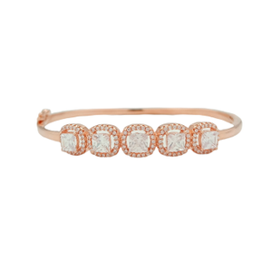 Square Solitaires Rose 925 Silver Bracelet