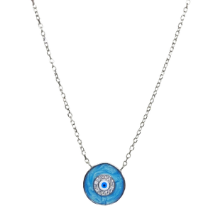 Evil Eye Pendant Chain In 925 Sterling Silver