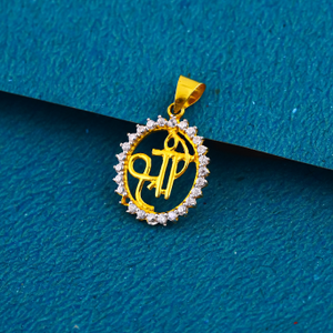 20K Gold Shri Round Pendant