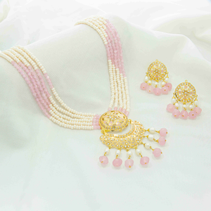 22kt gold moti necklace set