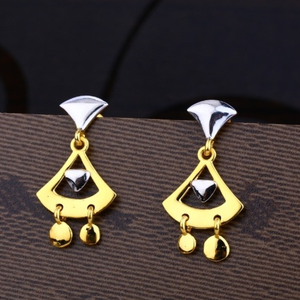 22 carat gold fancy plain ladies earrings RH-