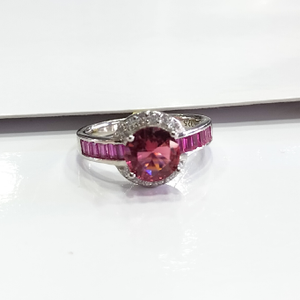 Silver 92.5  Fancy Design Pink Diamond Ladies