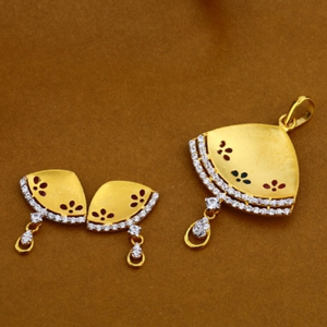22 carat gold fancy ladies pendants set RH-PS