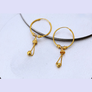 916 gold rava design earrings