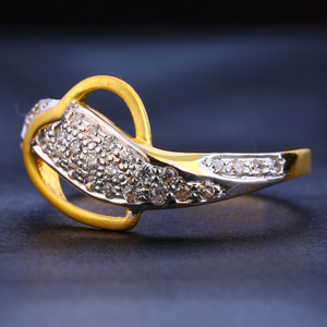 916 gold cz hallmark designer women's ring lr