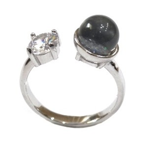 925 Sterling Silver Fancy Grey Colour Stone M