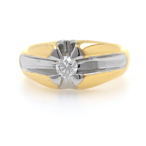 18kt / 750 yellow gold plain solitaire diamon