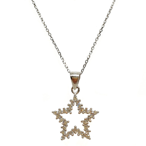 925 sterling silver star shaped designer neck