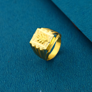 22K 916 Leaf Design Nakshi Work Gold Ring For