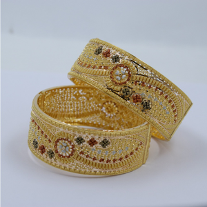 916 Gold Floral Design Kolkata Bangles