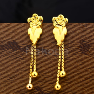 916 Gold Ladies Fancy Plain Earrings LPE357