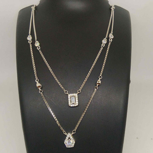 925 sterling silver fancy double line chain f