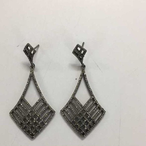 Silver Natural Diamond Earrings