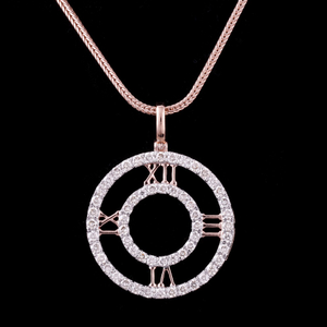 18kt rose gold designer diamond pendant 