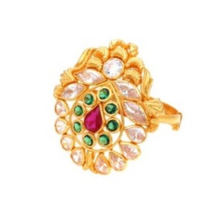 916 Yellow Gold Flair Pearl Ring For Women