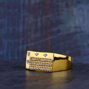 Gold Mens Cz Ring-MR321