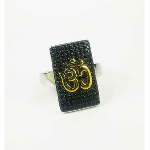 Fancy 925 silver gents ring with om shape