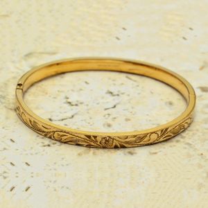18 kt yellow gold victorian hand engraved wom
