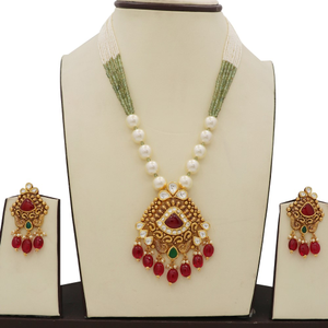 916 Gold Stylish Pearl Light-weight Necklace 