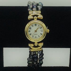 Freshwater Black Kudkal Pearls&nbsp;3&nbsp;Layers Des