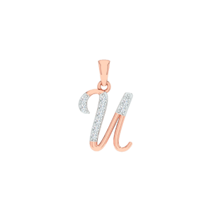 18K Rose Gold Real Diamond Modern Pendant MGA