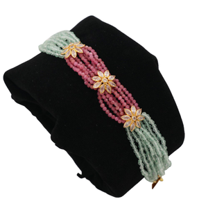 22k Gold Delicate Colourful Pearl Bracelet AJ