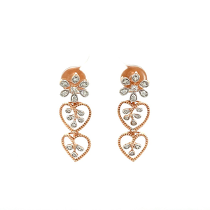 Trio Heart Hanging Diamond Hanging Earrings i