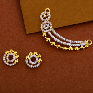 916 Gold Cz Mangalsutra Classic Pendant Set M