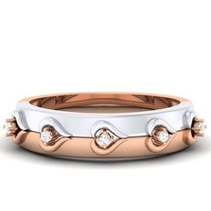diamond ring silver and Rose Gold Platted 