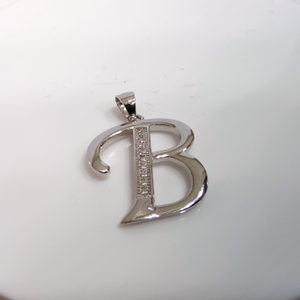 925 silver B alphabet pendant