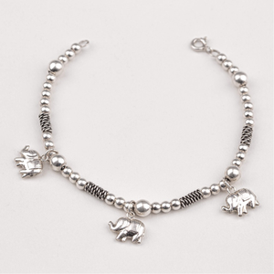 Designer silver elephant bracelet