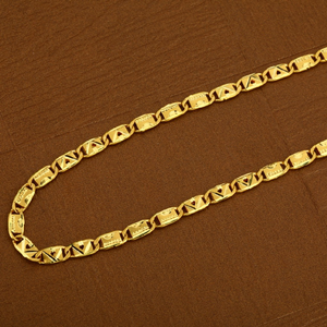 916 Gold Nawabi Plain Mens Chain-MNC15