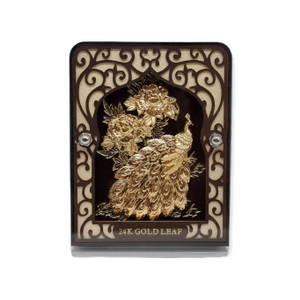 24 carat gold foil peacock frame mga - age009
