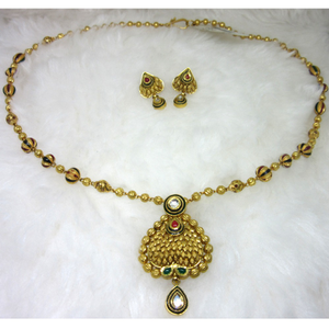 Gold hm916 jadtar necklace set