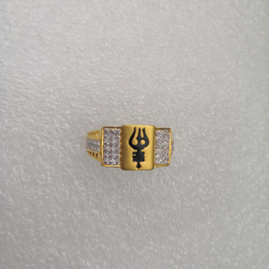 916 gold fancy trisul design Gents ring
