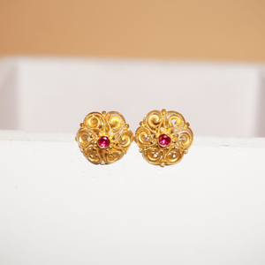 22k Gold Fancy Plain Earring 10R804