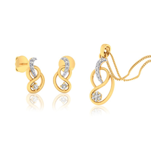 22k gold cz designer pendant set