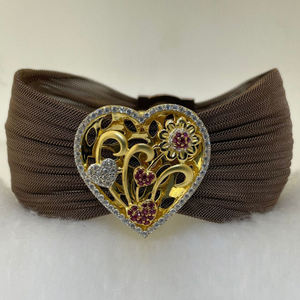 22k Gold Red Romance Stone Bracelet