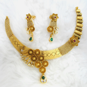 916 Gold Antique Necklace Set RHJ-5584