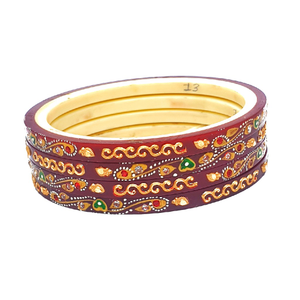22k gold printed designer chudla bangles mga 
