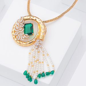 emblace collection gold stone pendant