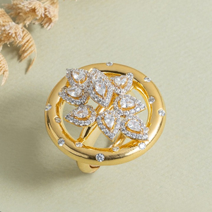 flower gold diamond ring