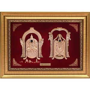 24k gold leaf padmavati-balaji gifteble frame