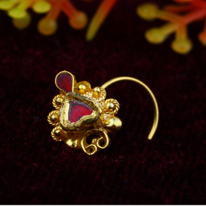 22KT Gold Fancy Jadtar Nosepin JJ-012