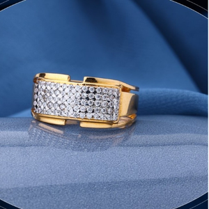 22k gold stylish cz ring for mens r18-38