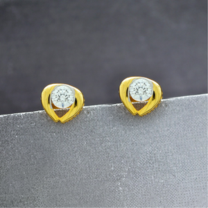Contemporary gold stud earrings