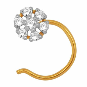 18k gold real diamond nosepin mga - rn0012