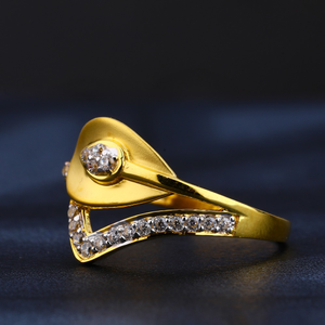 22KT Women's Gold Gorgeous Hallmark CZ Ring L